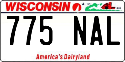 WI license plate 775NAL