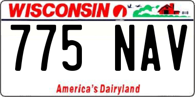 WI license plate 775NAV