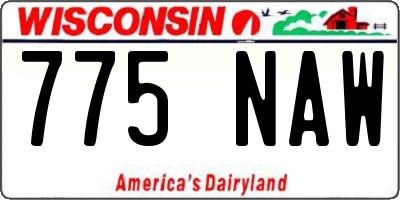 WI license plate 775NAW