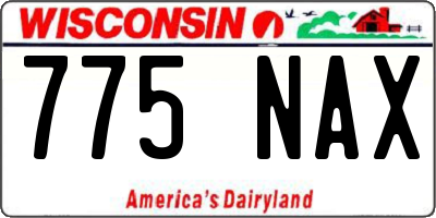 WI license plate 775NAX