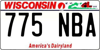 WI license plate 775NBA