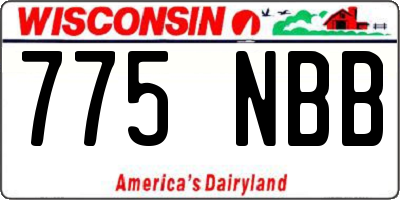 WI license plate 775NBB