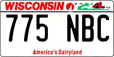 WI license plate 775NBC