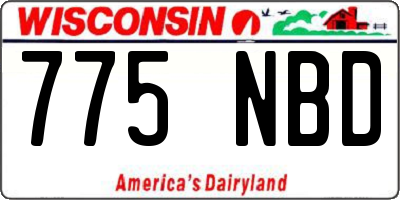 WI license plate 775NBD