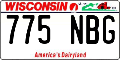 WI license plate 775NBG