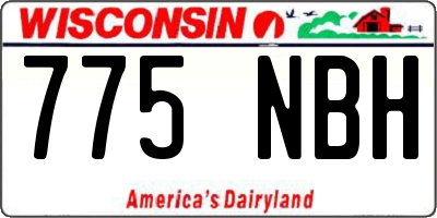 WI license plate 775NBH