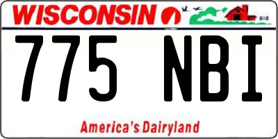 WI license plate 775NBI