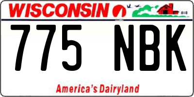 WI license plate 775NBK