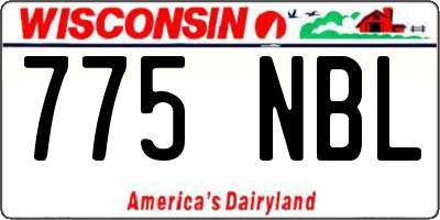 WI license plate 775NBL