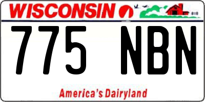 WI license plate 775NBN