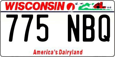 WI license plate 775NBQ