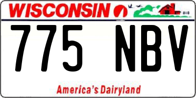 WI license plate 775NBV