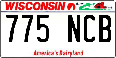 WI license plate 775NCB