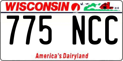 WI license plate 775NCC