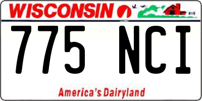 WI license plate 775NCI