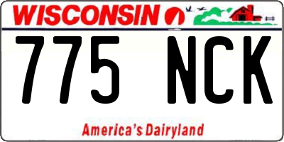 WI license plate 775NCK