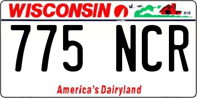 WI license plate 775NCR