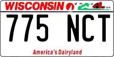 WI license plate 775NCT