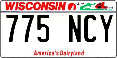 WI license plate 775NCY