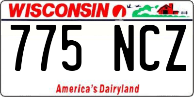 WI license plate 775NCZ