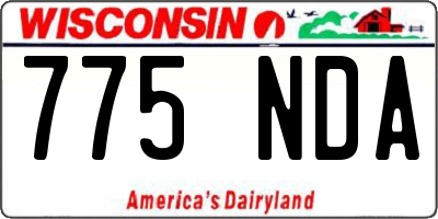 WI license plate 775NDA