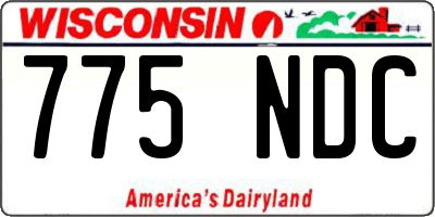WI license plate 775NDC