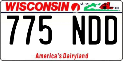 WI license plate 775NDD