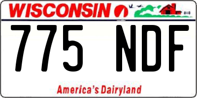 WI license plate 775NDF