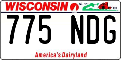 WI license plate 775NDG