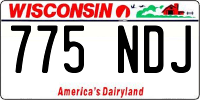WI license plate 775NDJ