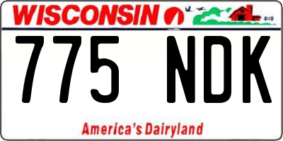 WI license plate 775NDK