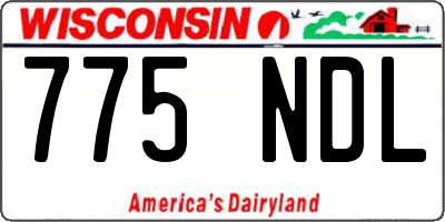 WI license plate 775NDL