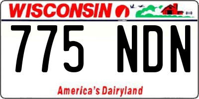 WI license plate 775NDN