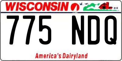 WI license plate 775NDQ