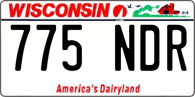 WI license plate 775NDR