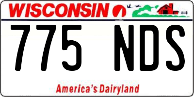 WI license plate 775NDS