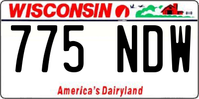 WI license plate 775NDW