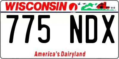 WI license plate 775NDX