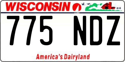WI license plate 775NDZ