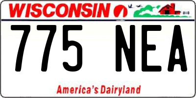WI license plate 775NEA