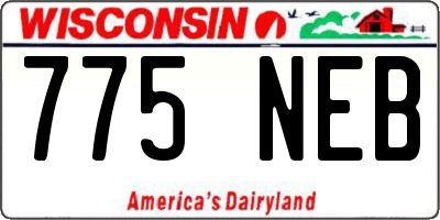 WI license plate 775NEB