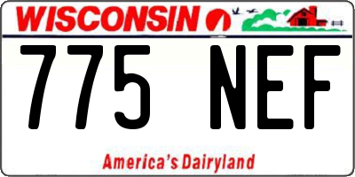 WI license plate 775NEF