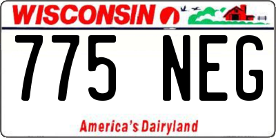 WI license plate 775NEG