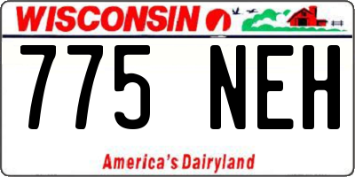 WI license plate 775NEH