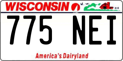 WI license plate 775NEI