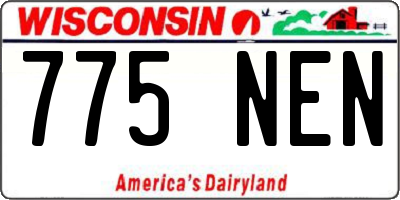 WI license plate 775NEN