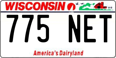 WI license plate 775NET