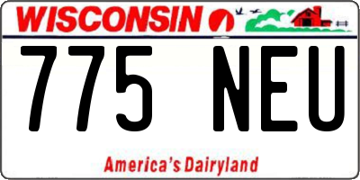 WI license plate 775NEU