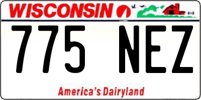 WI license plate 775NEZ