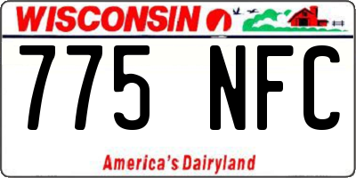 WI license plate 775NFC